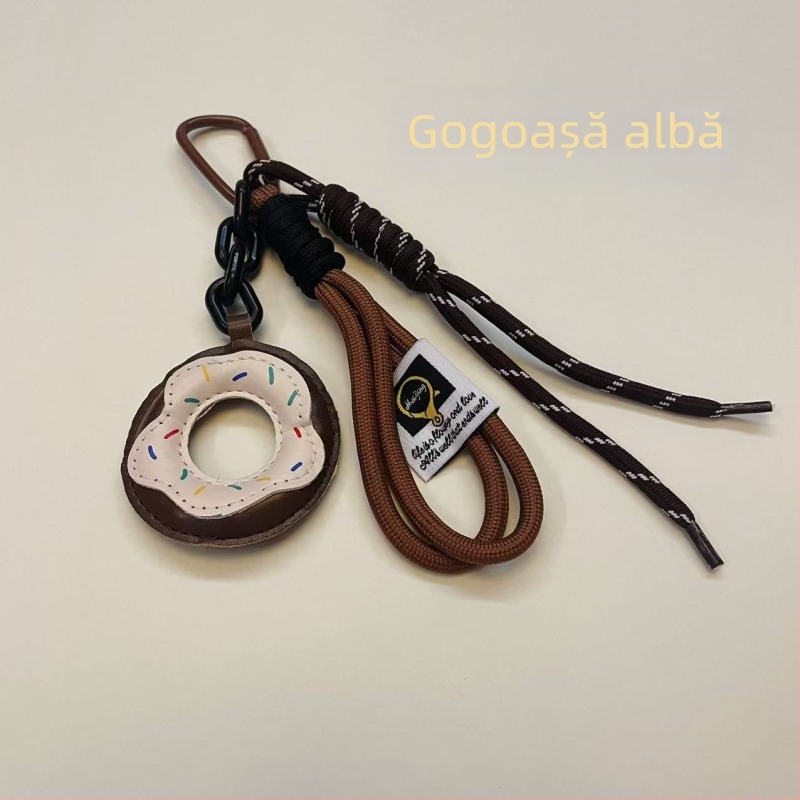 Pandantiv pentru geantă, în formă de donut, cu model fructat, din nylon; stil: tendințe naționale și nou stil (Nylon; Model fructat; Stil: Tendințe naționale și nou stil; Sezon: Iarna 2024)