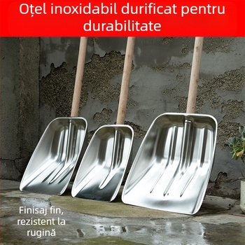 Lopată din oțel inoxidabil extra gros — pentru zăpadă și utilizare agricolă; unelte de exterior; Brand: Comprehensive transmission