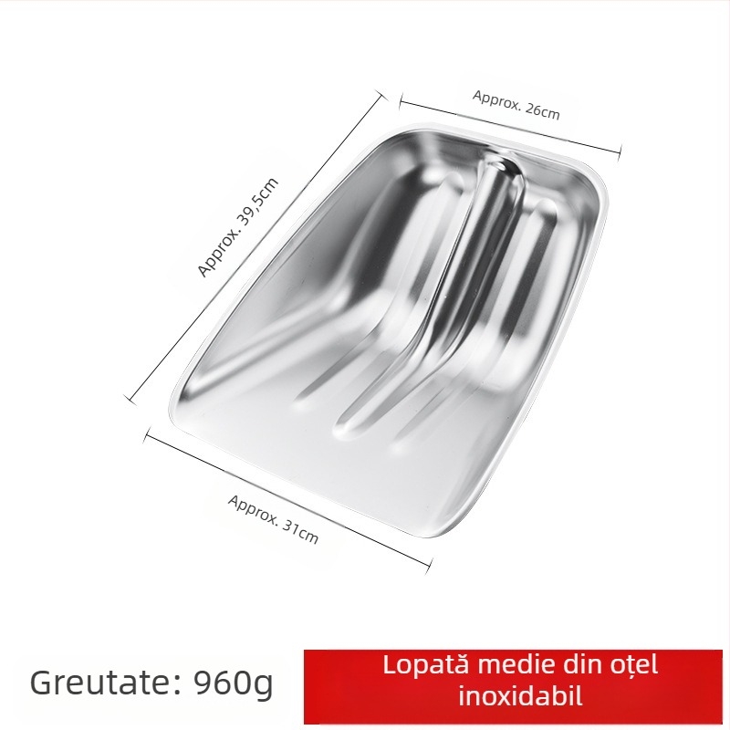 Lopată din oțel inoxidabil extra gros — pentru zăpadă și utilizare agricolă; unelte de exterior; Brand: Comprehensive transmission