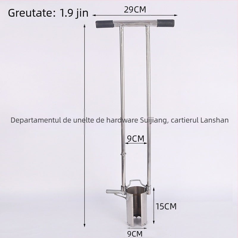 Transplantator de răsaduri — Unealtă din oțel pentru transplantarea răsadurilor și săparea gropilor