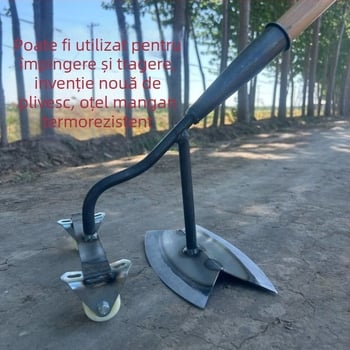 Unealtă de plivit cu roți, împingere frontală și tragere posterioară, lopată de plivit manuală, design gol, pentru porumb și legume