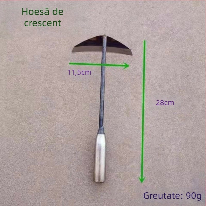 Unealtă de plivit cu roți, împingere frontală și tragere posterioară, lopată de plivit manuală, design gol, pentru porumb și legume