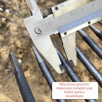 Greblă de grădină din fier cu dinți densi pentru afânarea solului – unealtă agricolă sudată