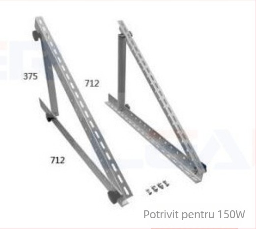 Suport triunghiular din aliaj de aluminiu pentru panouri solare cu multiple găuri, pentru montaj pe acoperiș RV/jachtă | Model SY-ALB-02 | Material: Aliaj de aluminiu | Greutate: 3,2 kg