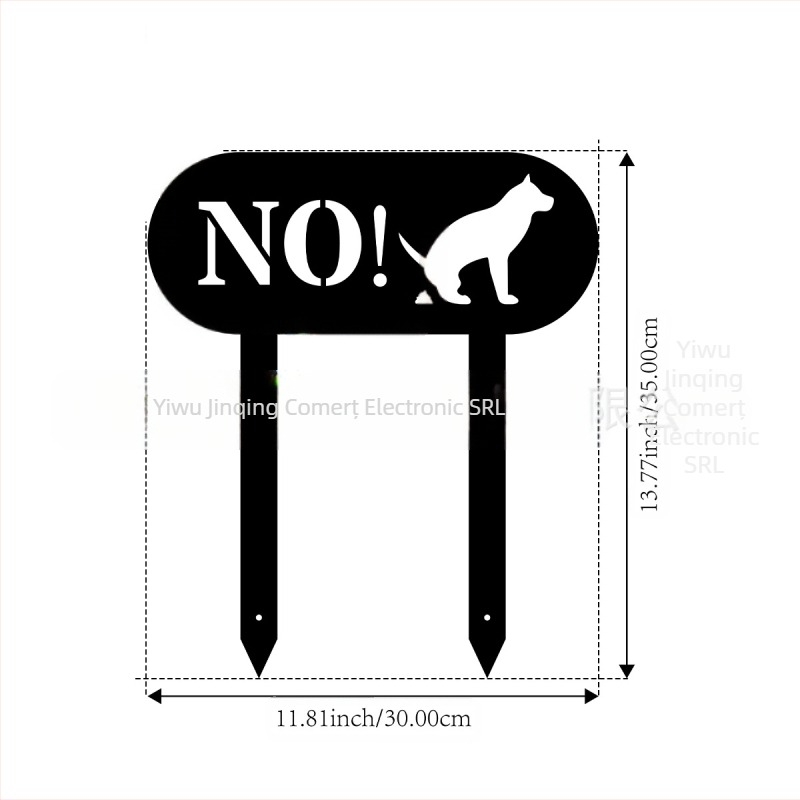 Tablă de avertizare metalică pentru curte, montată în sol, avertizare pentru animale de companie