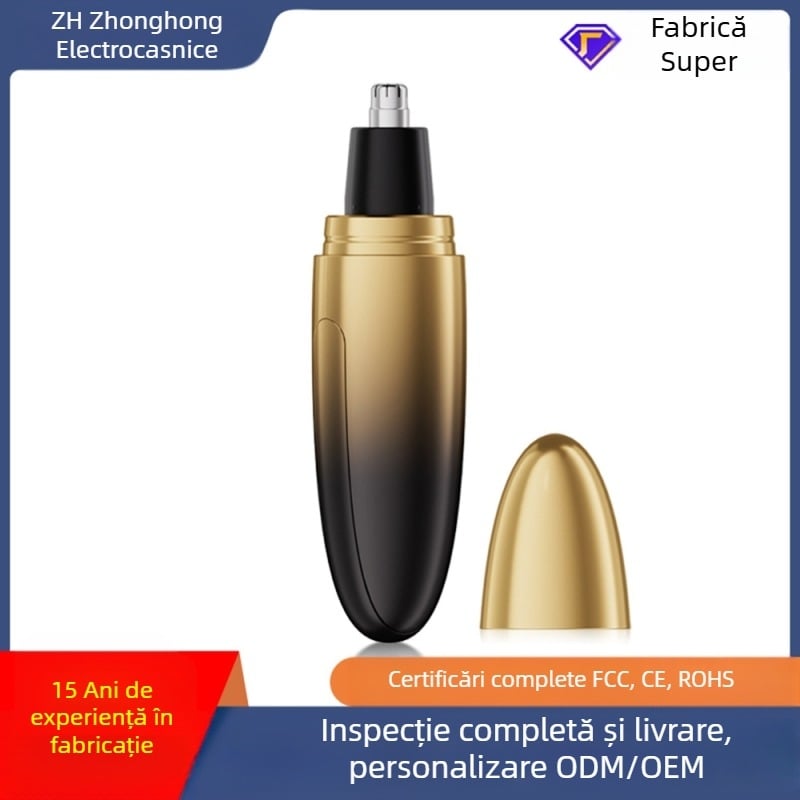 Trimmer electric pentru nas – încărcare USB, portabil, design ergonomic, baterie încorporată, cap de tăiere detașabil