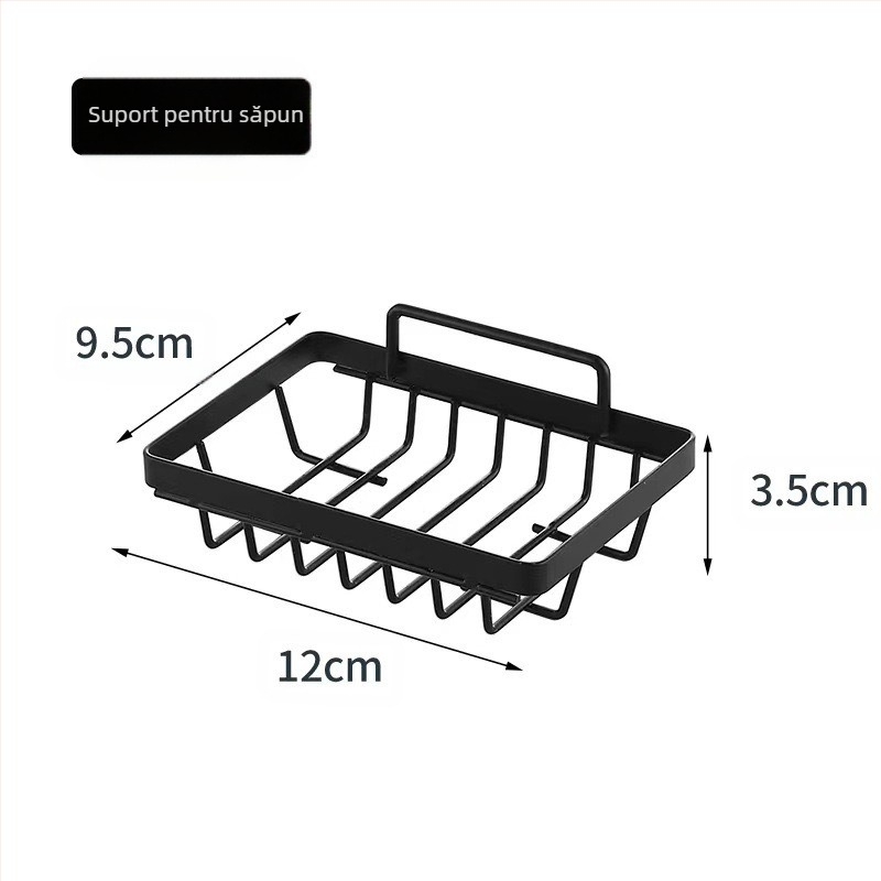 Raft triunghiular pentru baie din oțel-carbon cu finisaj vopsit, structură pe un singur nivel, capacitate de 8 kg