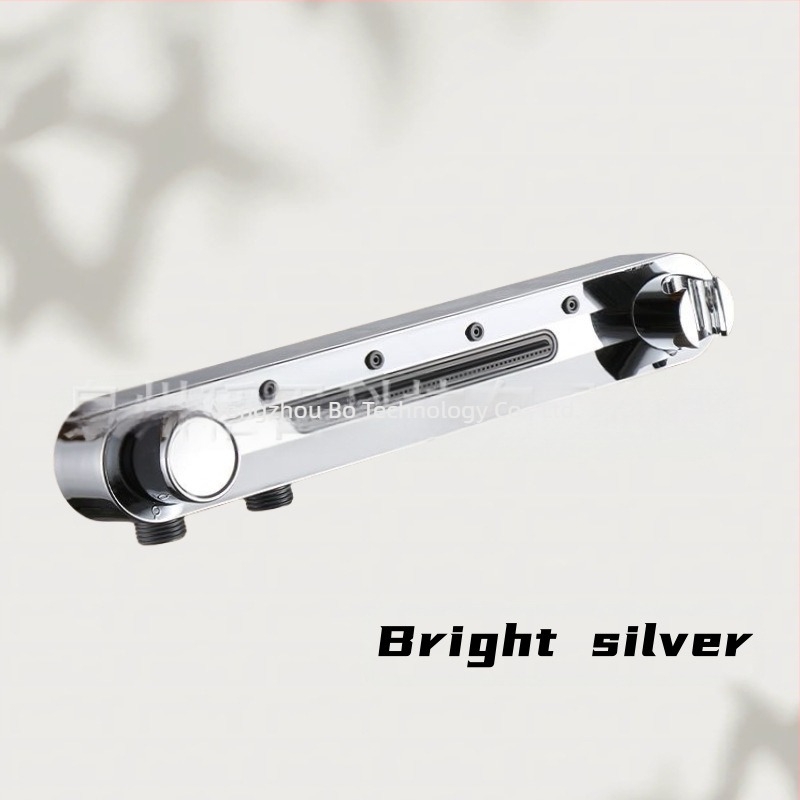 Set duș manual cu suport | funcții: pulverizare la talie, masaj, ploaie, bule, înfrumusețare | Material: plastic; Stil: modern; Montaj: pe perete, fără găuri