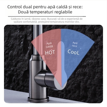 Robinet din oțel inoxidabil, rotativ pentru chiuvetă – ventil ceramic cu nucleu, 1.0 MPa, structură cu articuație unică