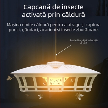 Lampa de capcane pentru țânțari cu plăci adezive și LED, pentru 80–120 m², modelul 807, 0,6 W, alimentare USB/AA, greutate 264 g