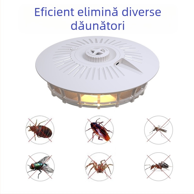 Lampa de capcane pentru țânțari cu plăci adezive și LED, pentru 80–120 m², modelul 807, 0,6 W, alimentare USB/AA, greutate 264 g