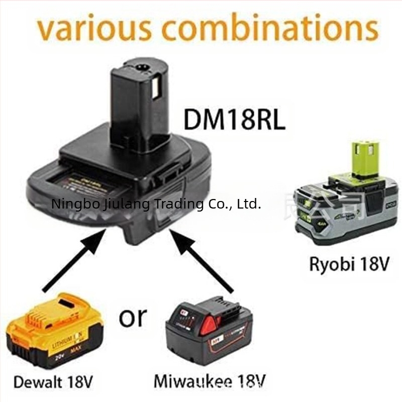 DM18RL Adaptor USB pentru baterii Li-ion 20V/18V DeWalt/Milwaukee, ieșire USB pentru încărcarea iPhone 15/16