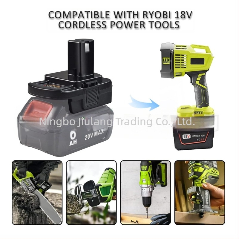 DM18RL Adaptor USB pentru baterii Li-ion 20V/18V DeWalt/Milwaukee, ieșire USB pentru încărcarea iPhone 15/16