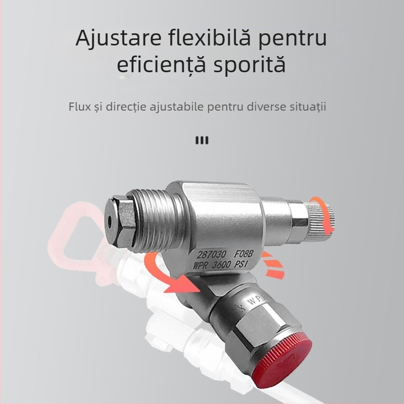 Pistol de pulverizare fără aer cu articulație universală, supapă de oprire, model JZF01, tijă extinsă și adaptor