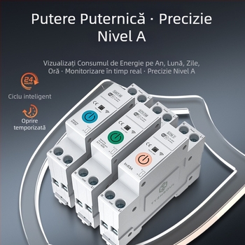 TYZHSOUL întrerupător circuit Tuya Smart Life WiFi – montare pe șină DIN, 76–270V, 63A, control de la distanță și monitorizare a puterii