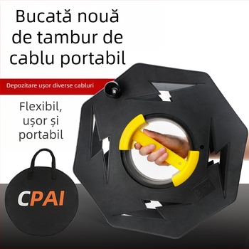 Rulou portabil pentru cabluri — tambur gol cu funcție de înfășurare, izolație până la 1000V, format britanic/metric