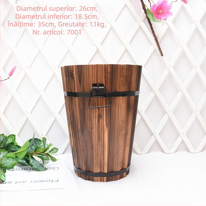 Ghiveci din lemn pentru suculente, handmade, stil pastoral retro, potrivit pentru suculente, brand Jun Zhen