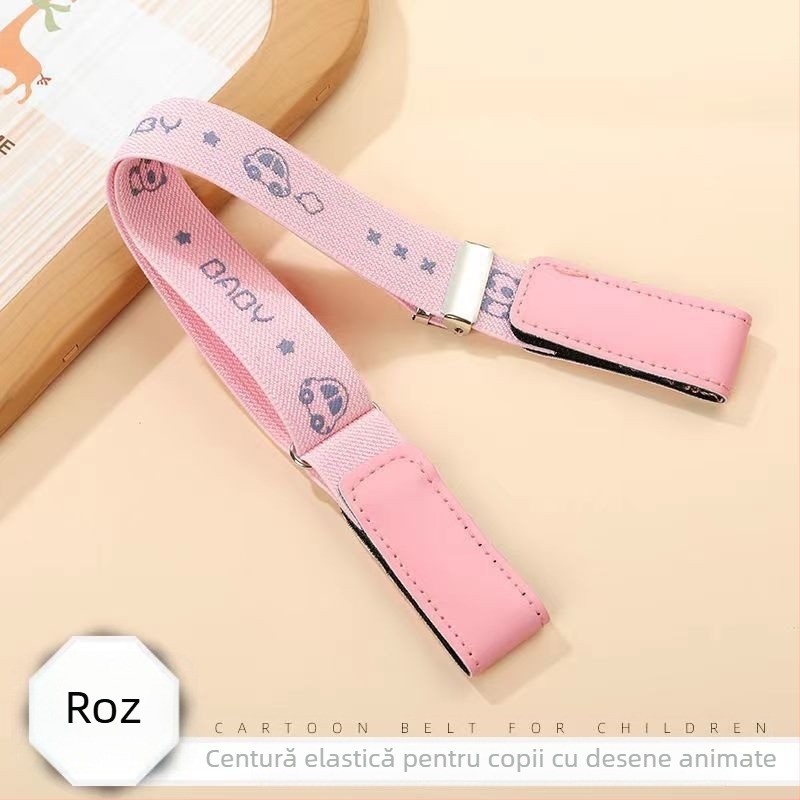Curea pentru copii din piele PU, cu închidere Velcro, elastică, model cu desene animate, lățime 2-4 cm