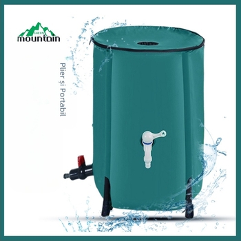 Găleată pliabilă din PVC pentru colectarea apei pluviale, marca Green Mountain, material: PVC plasă, 2019, greutate 3,5 kg