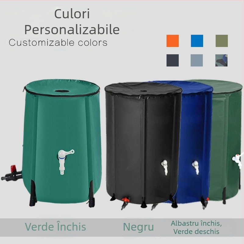 Găleată pliabilă din PVC pentru colectarea apei pluviale, marca Green Mountain, material: PVC plasă, 2019, greutate 3,5 kg