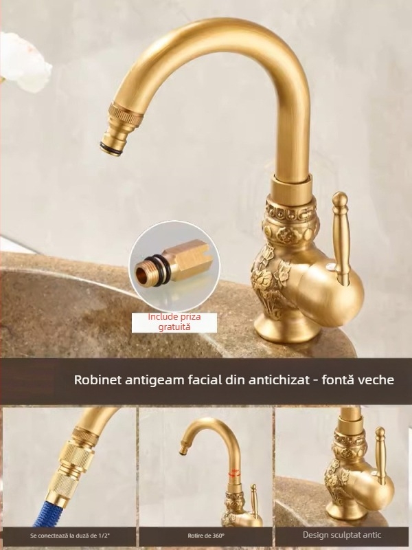 Robinet exterior de grădină – Serie Antică (alamă, cartuș ceramic, temperatură de lucru 0–80°C)