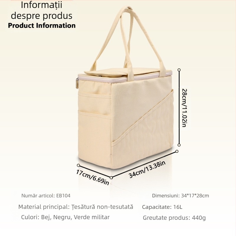 Geantă de depozitare din pânză Eb Series – Formă cub, pentru croșetat și fire, Organizator pentru unelte de tricotat, capacitate mare