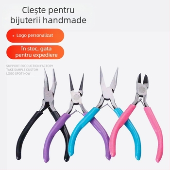 Clește pentru bijuterii cu nas lung, mâner antiderapant și fălci ascuțite