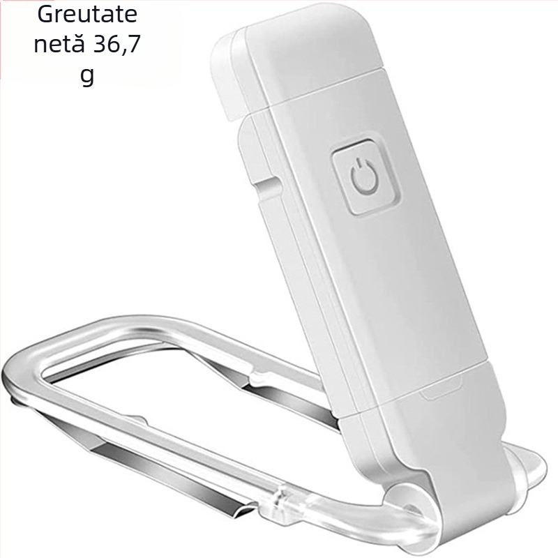 Lampa USB cu clips de citit, lampă de birou pliabilă, lumină albă, protecție oculară, abajur din plastic
