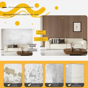 Panouri decorative autoadezive, impermeabile pentru sufragerie – panouri de perete ce imită aluminiu-plastik