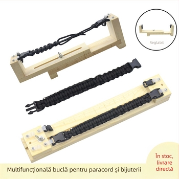 Unealtă de țesut pentru șnur de umbrelă, jig paracord cu cadru din lemn, împletire reglabilă a brățărilor