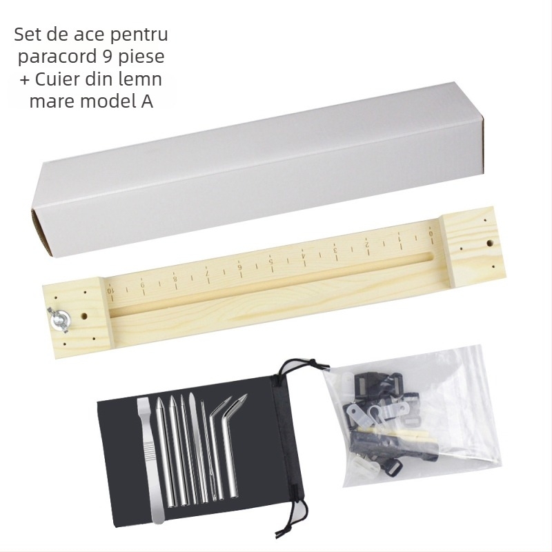 Unealtă de țesut pentru șnur de umbrelă, jig paracord cu cadru din lemn, împletire reglabilă a brățărilor