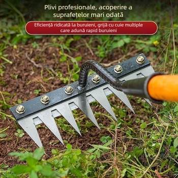 Blacksmith Bull Unealtă multifuncțională pentru plivit — dinți demontabili pentru plivire, plug pentru arat solul, cultivator de grădină, suport pentru personalizare