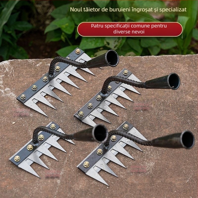 Blacksmith Bull Unealtă multifuncțională pentru plivit — dinți demontabili pentru plivire, plug pentru arat solul, cultivator de grădină, suport pentru personalizare