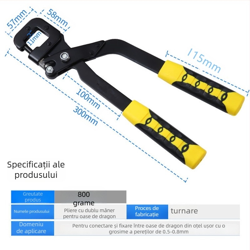 Clește pentru găurit plafon pentru șină din oțel ușor – economie de efort, fără nituri, set profesional complet