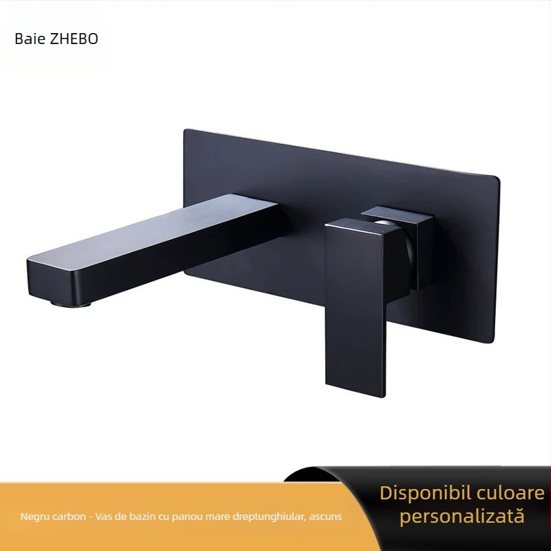 Set de duș încastrat din cupru și robinet pentru chiuvetă, montaj pe perete, robinet cu disc ceramic, structură dublă, finisaj electroplacat