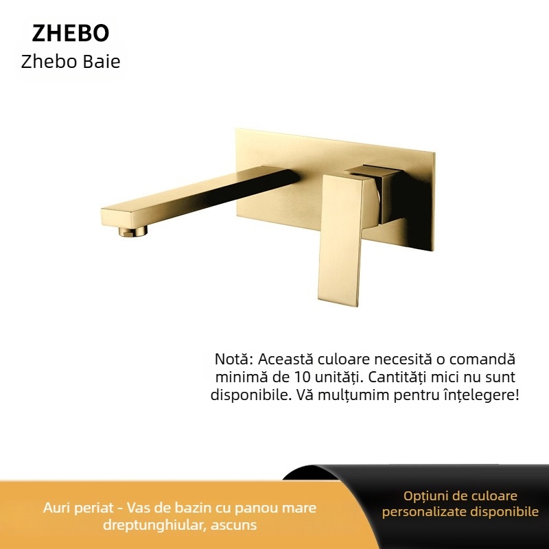 Set de duș încastrat din cupru și robinet pentru chiuvetă, montaj pe perete, robinet cu disc ceramic, structură dublă, finisaj electroplacat