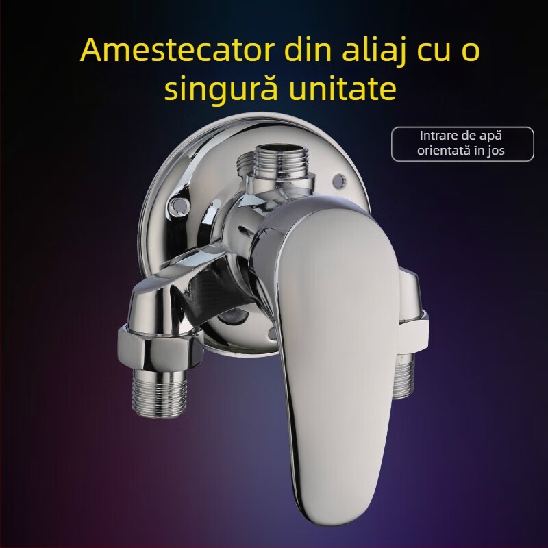 Set de duș din cupru, model H-3401; instalare cu filet spiral; funcții ploaie și pulverizare; finisaj cromat; temperatură de funcționare 5–80°C
