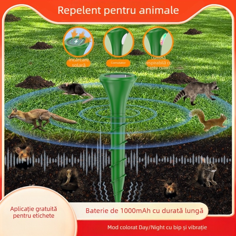 Repulsor ultrasonic pentru animale P666 – deterent pentru șoareci, Reîncărcabil, 200 kHz, 5 W, Carcasă PC/ABS