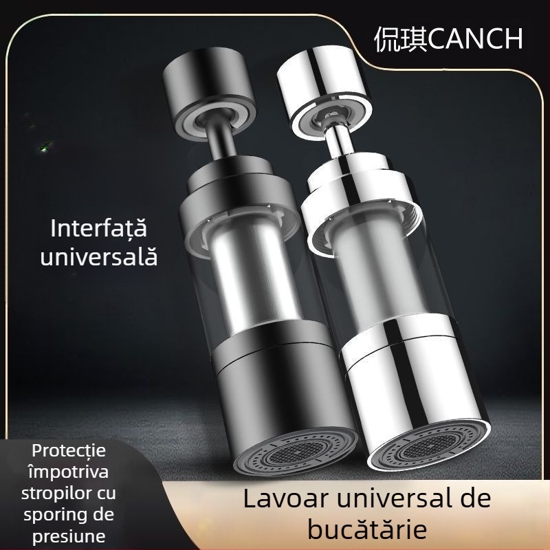 Filtru pentru robinetul de bucătărie – cap cilindric anti-strop, oțel inoxidabil, finisaj satinat, montaj rotativ, design monocorp