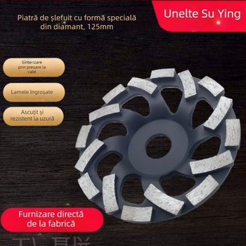 Disc diamant cu formă de bol - Disc de șlefuit de înaltă calitate, pentru prelucrarea pietrelor; liant: pulbere de diamant; proces de sinterizare