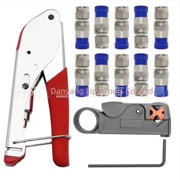 Clește pentru dezizolarea și crimparea cablurilor RG59/6, cap-F, din oțel-carbon