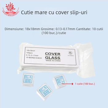 Mangrove 7101 slide-uri din sticlă pentru microscopiu și acoperiri pătrate – 50 buc./cutie, pentru pregătirea mostrelor biologice în laboratorul de biologie al liceului