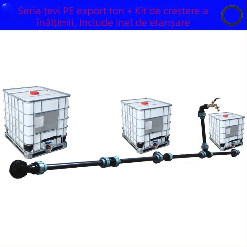 Conector de valve pentru butoi IBC cu cot de grădină, cuplare filetată, nipple din cupru, seria 4 tone