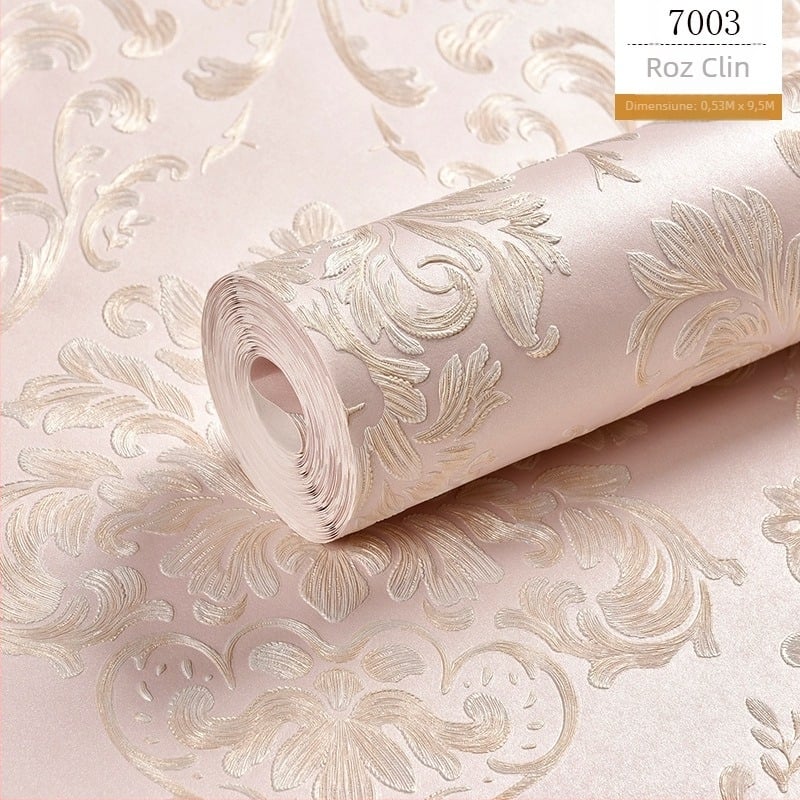 Tapet nețesut în stil european 3D damasco pentru dormitor și sufragerie, fundal TV, model imprimat, design luxos