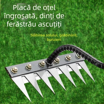 Unealtă de plivit multifuncțională, cu greblă demontabilă, cârlig întărit și sapă de afânare a solului, pentru uz casnic
