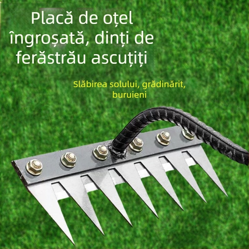 Unealtă de plivit multifuncțională, cu greblă demontabilă, cârlig întărit și sapă de afânare a solului, pentru uz casnic