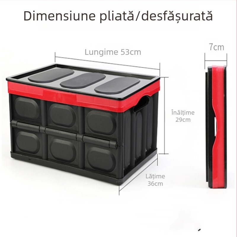 Organizator pliabil pentru portbagaj – 55L, impermeabil, spațiu de depozitare interior multifuncțional