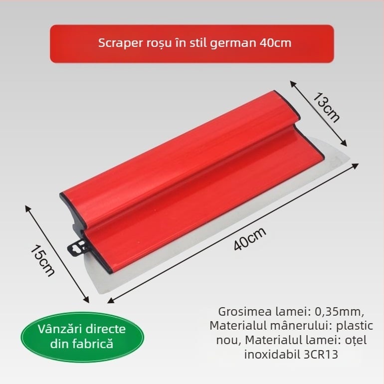 Instrument pentru gletuit, lamă din oțel inoxidabil, pentru gletuit și nivelarea pereților.