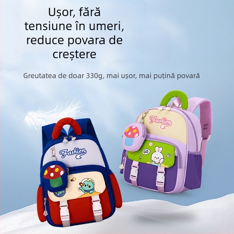 Rucsac pentru grădiniță din nylon, cu bretele cu pernă de aer, rezistent, model cu animale