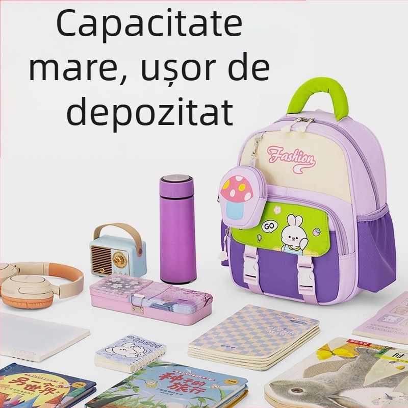 Rucsac pentru grădiniță din nylon, cu bretele cu pernă de aer, rezistent, model cu animale